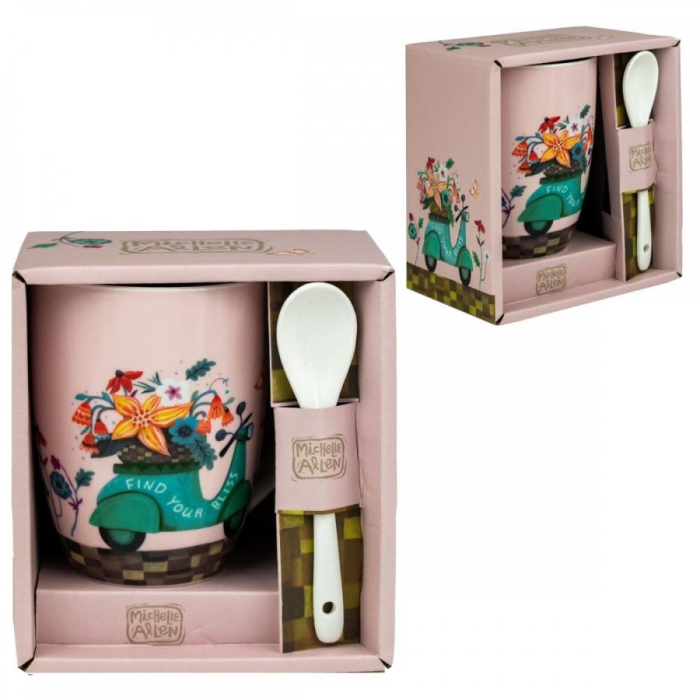 Taza de ceramica con cuchara enesco Frikytopia