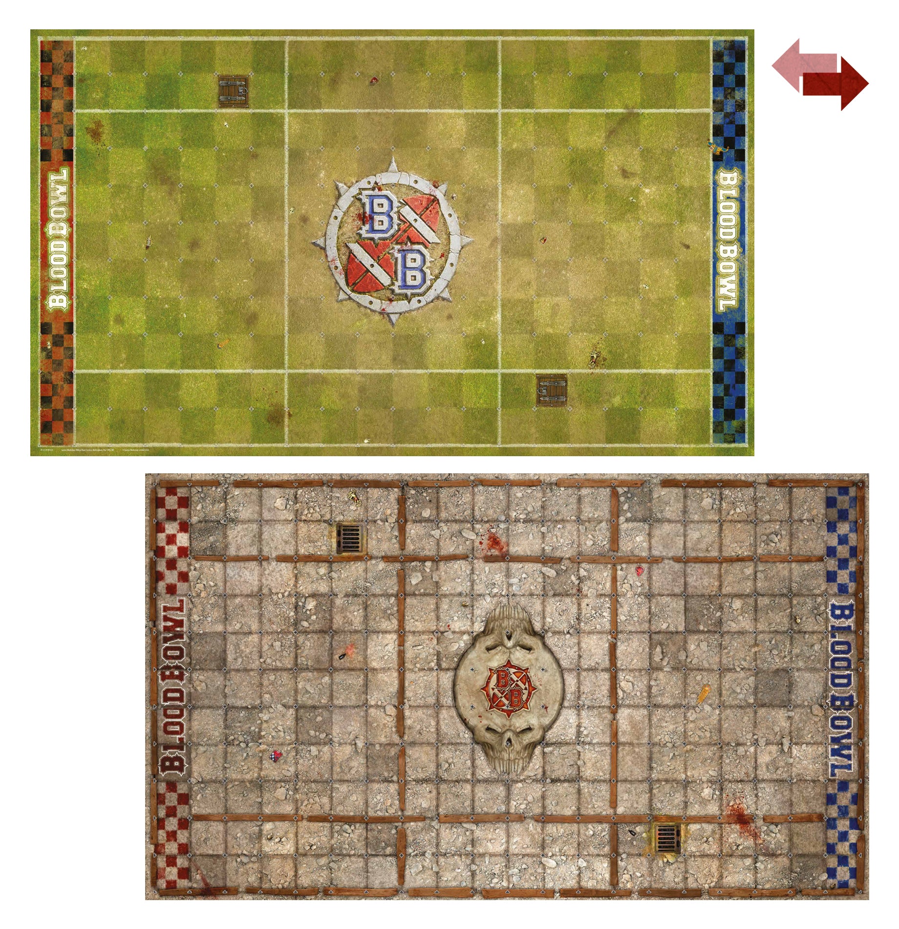 Blood Bowl Sietes: campo y banquillos de doble cara