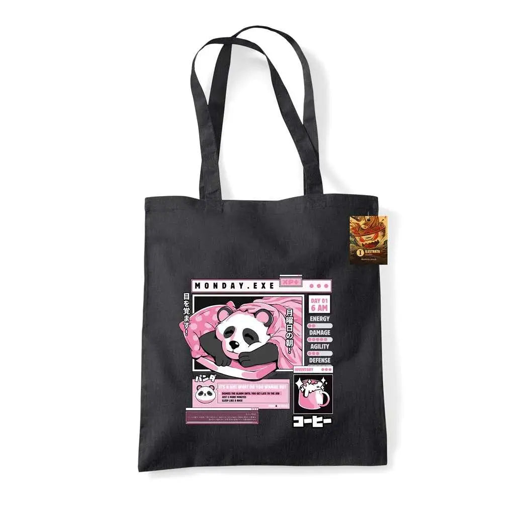 ILUSTRATA MONDAY.EXE BLACK TOTE Bolsa Frikytopia