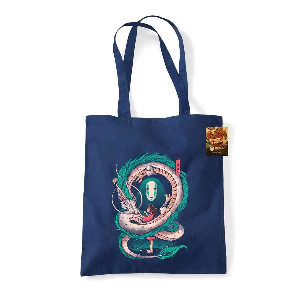 ILUSTRATA THE GIRL AND THE DRAGON TOTE Bolsa Frikytopia