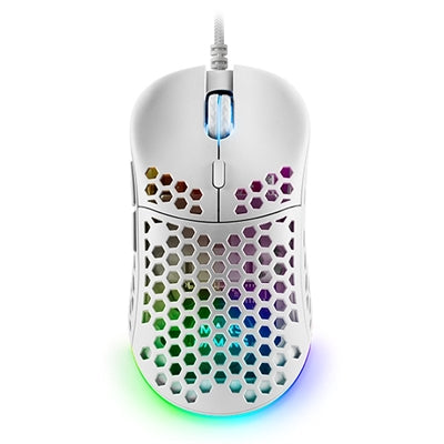 Mouse raton mars gaming optico usb 7 botones 12800ppp rgb blanco Frikytopia