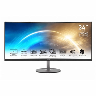 Monitor led 34 pulgadas msi mp341cq dp hdmi mm curvo uwqhd 100 panoramico 21:9 Frikytopia