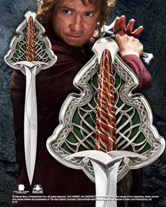 Replica espada de acero the noble collection el hobbit bilbo baggin dardo tamaño real 55 cm Frikytopia