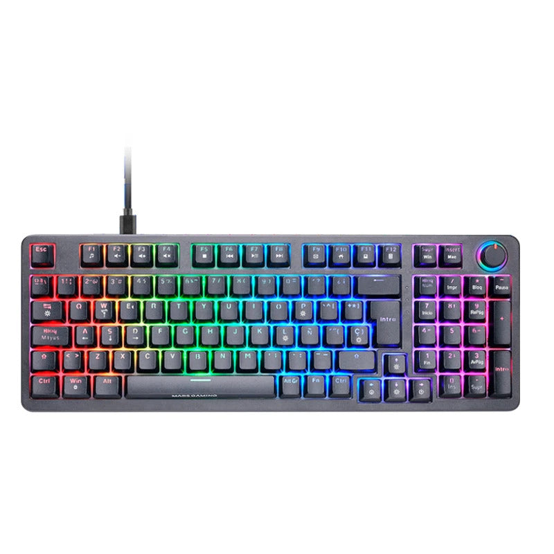 Teclado mars gaming mkproyes silent switch rgb negro Frikytopia