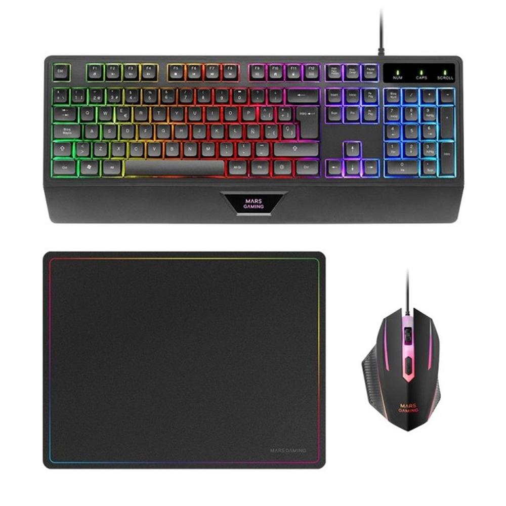 Teclado + raton mars gaming mcp124es rgb negro Frikytopia