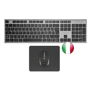 Teclado + raton tacens zenith inalambrico gris italiano + alfombrilla Frikytopia