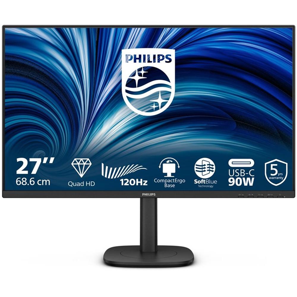 Monitor led 27 pulgadas philips 27b2u3601 - 00 ips -  qhd -  dp -  hdmi -  120hz -  4ms -  vesa 100x100