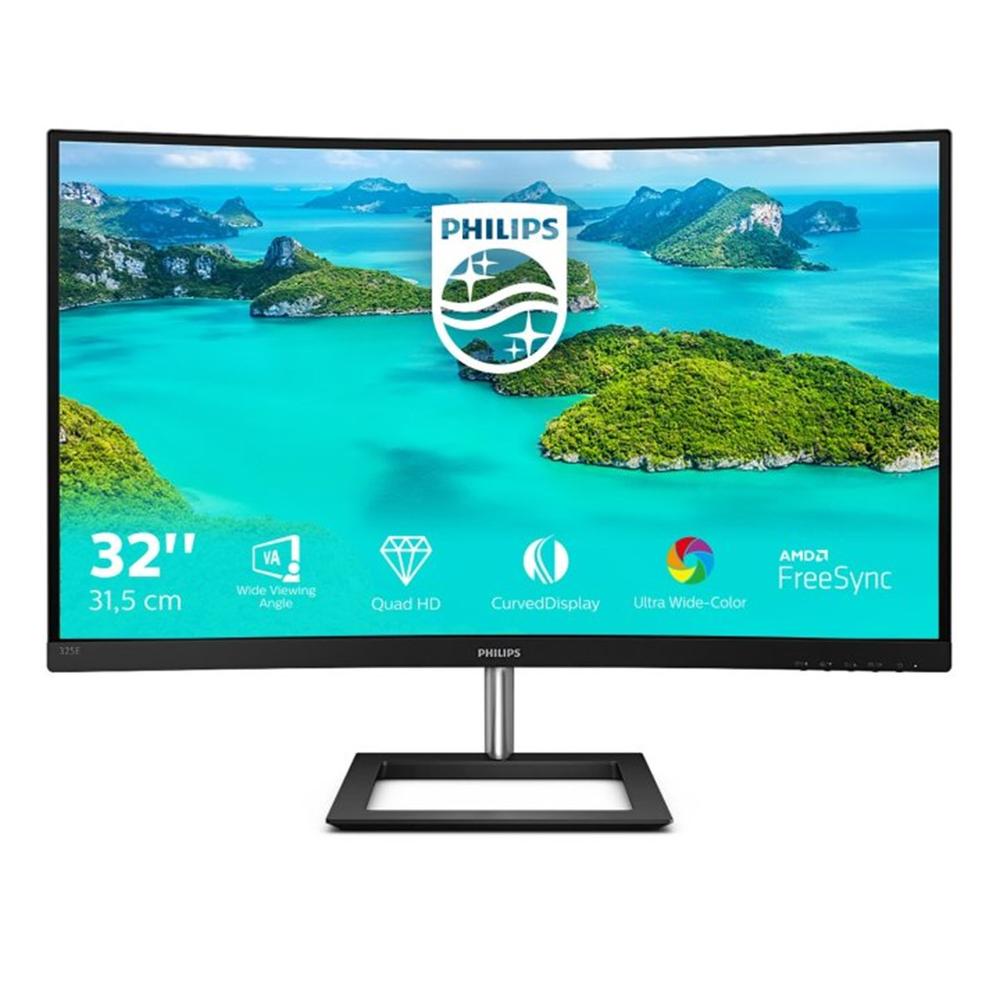 Monitor led 31.5 pulgadas philips 325e1c - 00 curvo -  va -  qhd -  dp -  hdmi -  vga -  75hz -  4ms -  vesa 100x100 Frikytopia