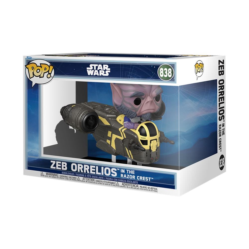 Figura POP Rides Deluxe Star Wars Mandalorian & Grogu Zeb Orrelios in the Razor Crest