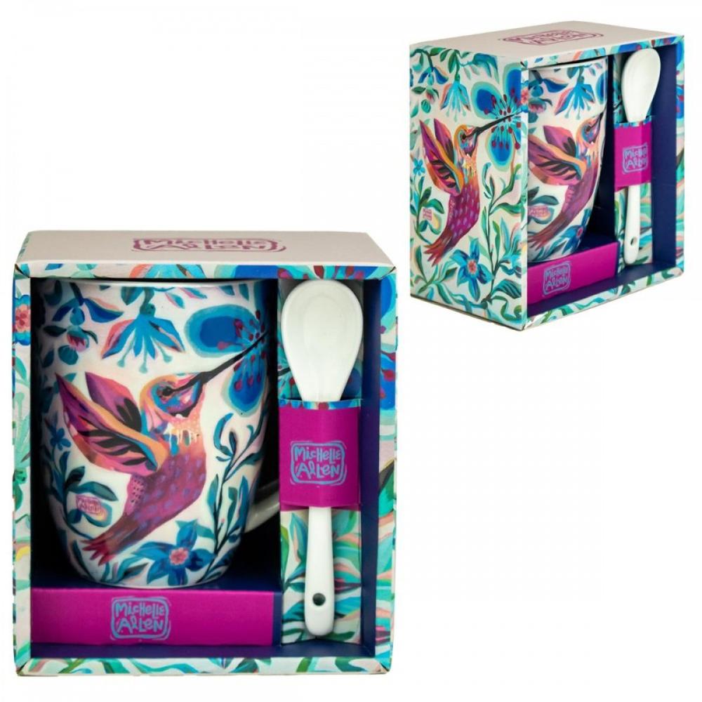 Taza con cuchara enesco colibrí Frikytopia