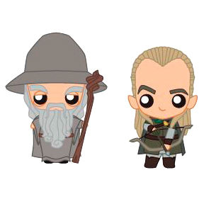 Set 2 figuras sd toys pokis el senor de los anillos gandalf y legolas