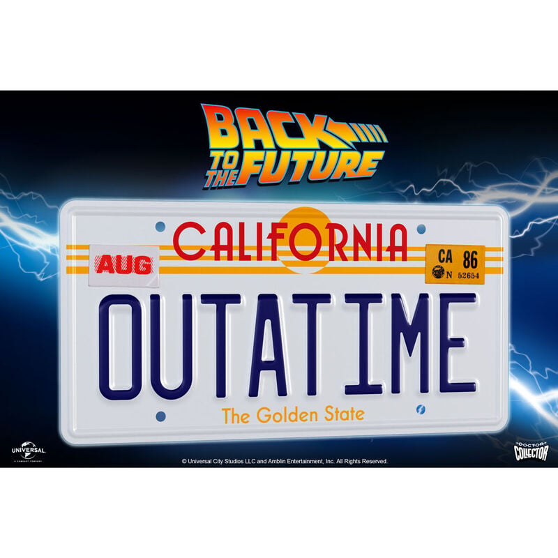 Replica matricula DeLorean Outatime Regreso al Futuro