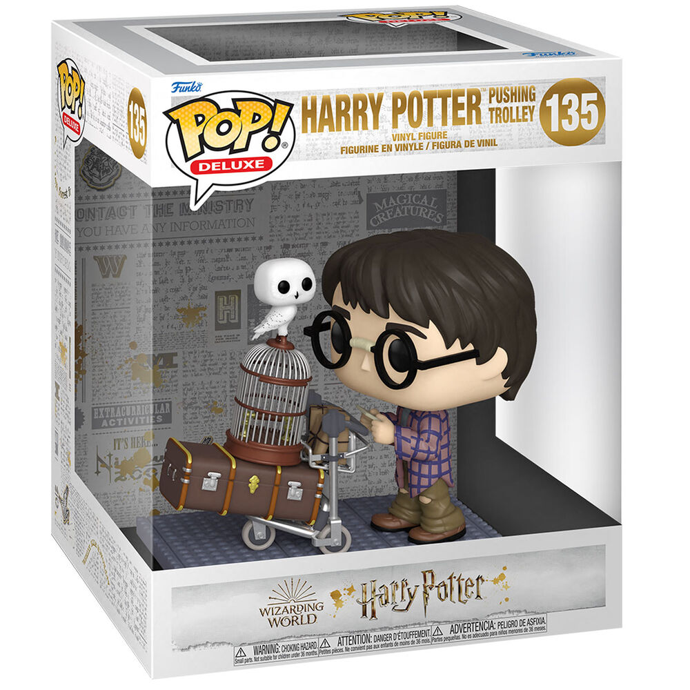 Funko pop deluxe harry potter harry empujando el carro con hedwig 57360