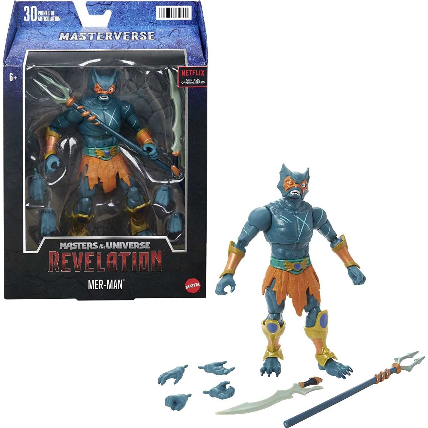Figura mattel masters of the universe masterverse mer - man hdr43