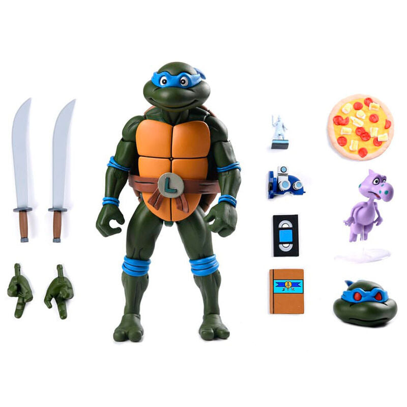 Figura neca teenage mutant ninja turtles cartoon ultimate leonardo vhs scale action 18cm