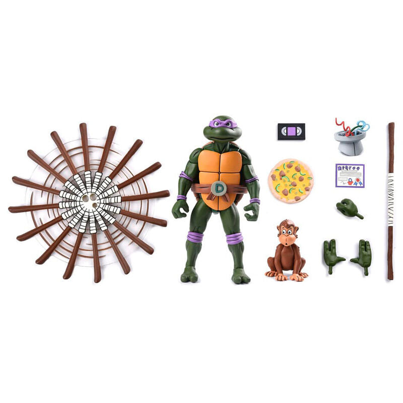 Figura neca teenage mutant ninja turtles cartoon ultimate donatello vhs scale action 18cm