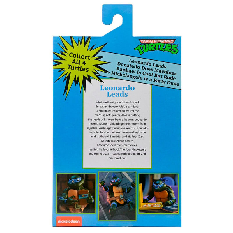 Figura neca teenage mutant ninja turtles cartoon ultimate leonardo vhs scale action 18cm