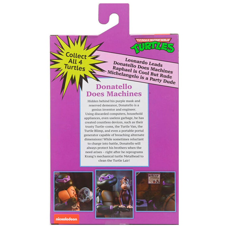 Figura neca teenage mutant ninja turtles cartoon ultimate donatello vhs scale action 18cm