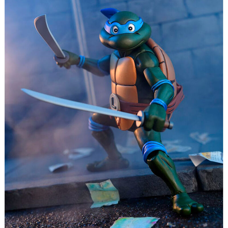Figura neca teenage mutant ninja turtles cartoon ultimate leonardo vhs scale action 18cm