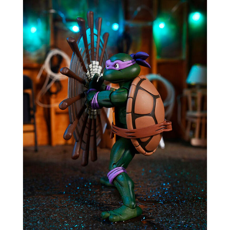 Figura neca teenage mutant ninja turtles cartoon ultimate donatello vhs scale action 18cm