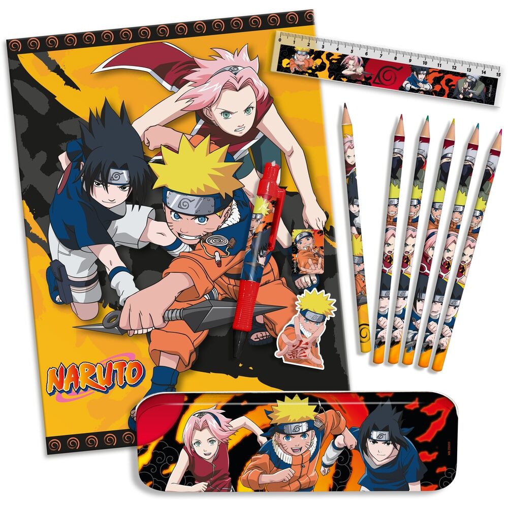 Conjunto de papelaria Naruto Shippuden