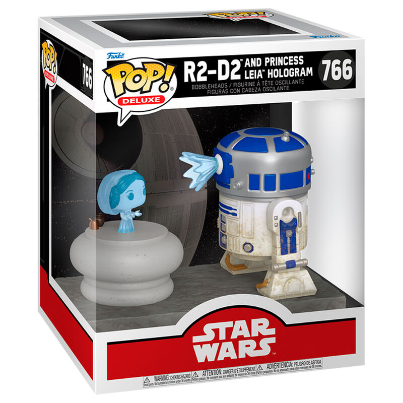 Star Wars POP! Deluxe Vinyl Figura R2D2 w/Leia 9 cm