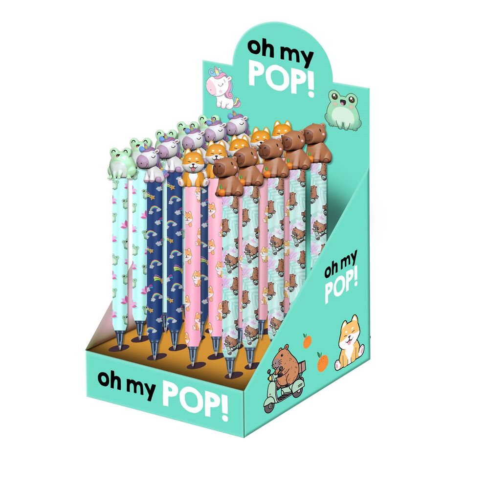 Oh My Pop ! Bolígrafo de gel borrable Mix - Expositor (24)