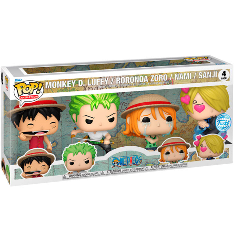 One Piece Pack de 4 Figuras POP! Animation Vinyl Refresh 4PK(EMEA) 9 cm