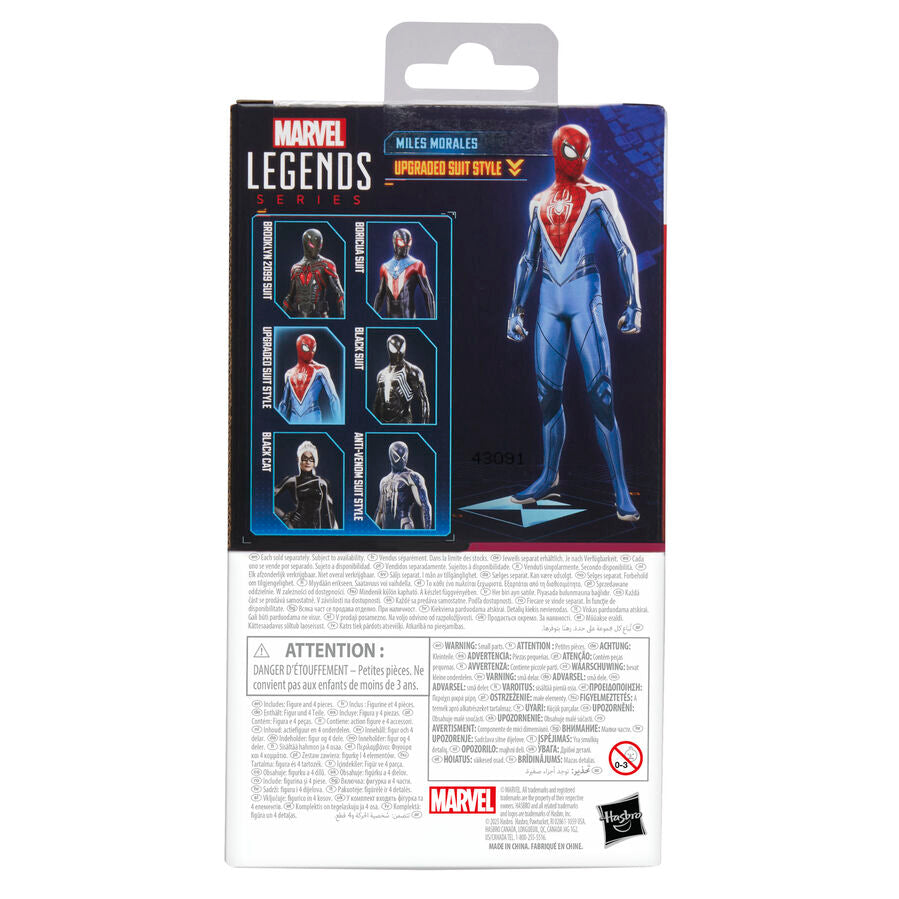 Figura hasbro marvel legends series spider - man 2 miles morales (upgraded suit style)