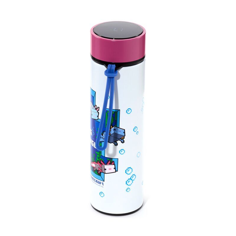 Botella acero inoxidable termo Ajolote Minecraft termometro 450ml