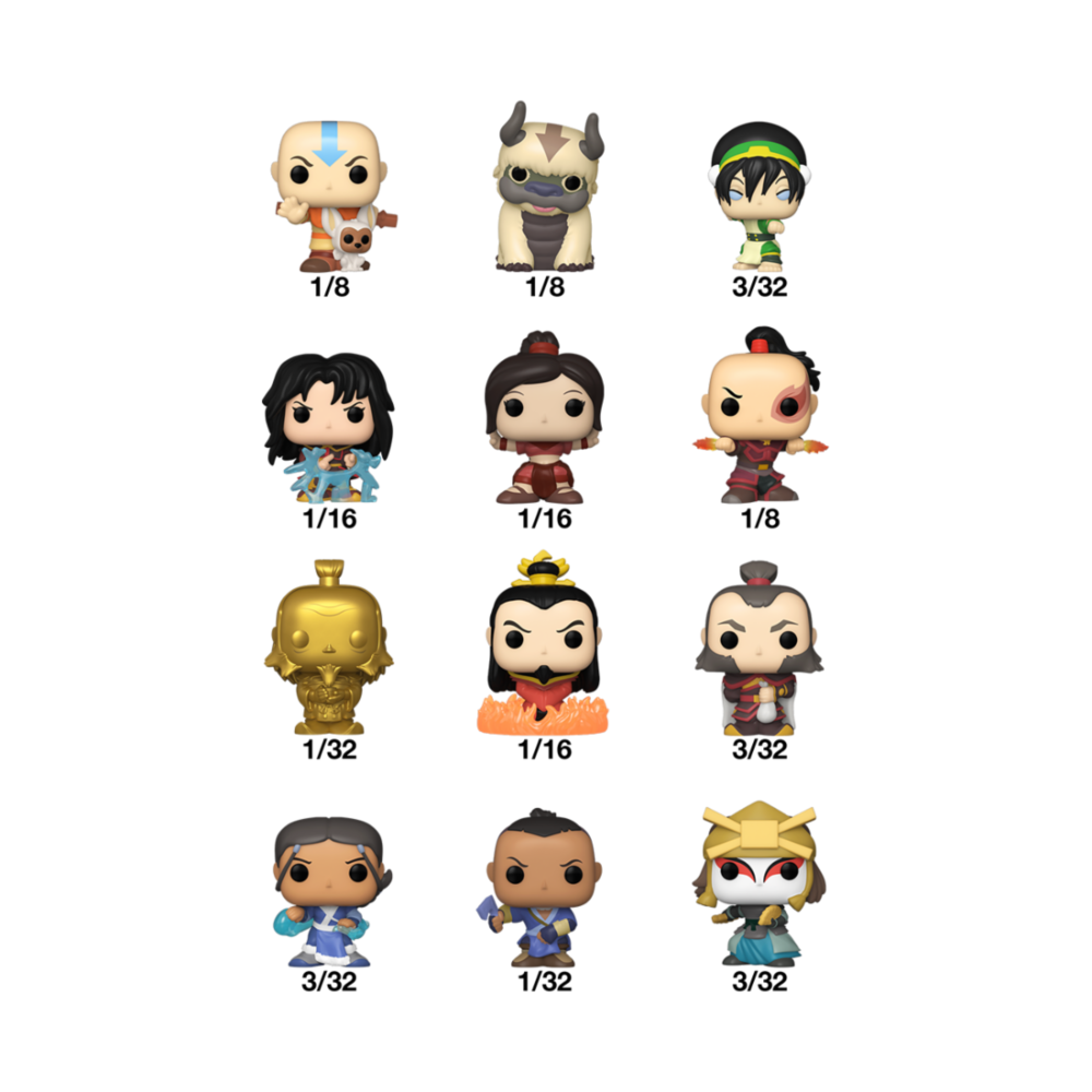 Avatar la leyenda de Aang Display de 32 Figuras Bitty POP Vinyl PDQ 2,5cm