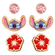 Set 3 Pares de pendientes Stitch Disney
