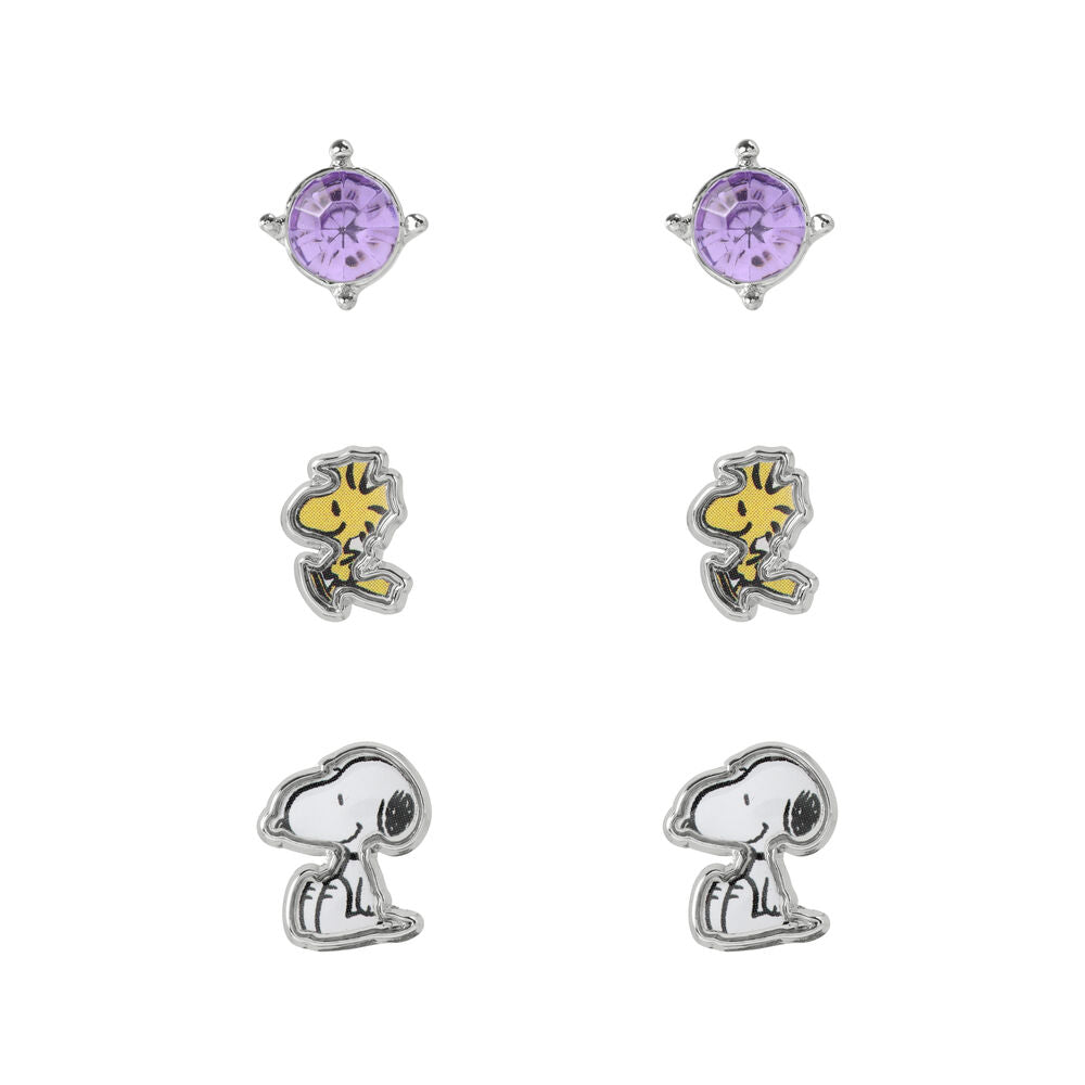 Set 3 Pares de pendientes Snoopy