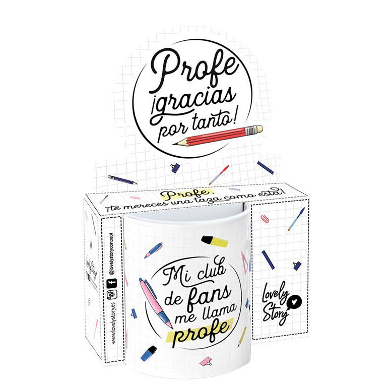 Taza - Mi Club de Fans Me LLama Profe 330ml Frikytopia