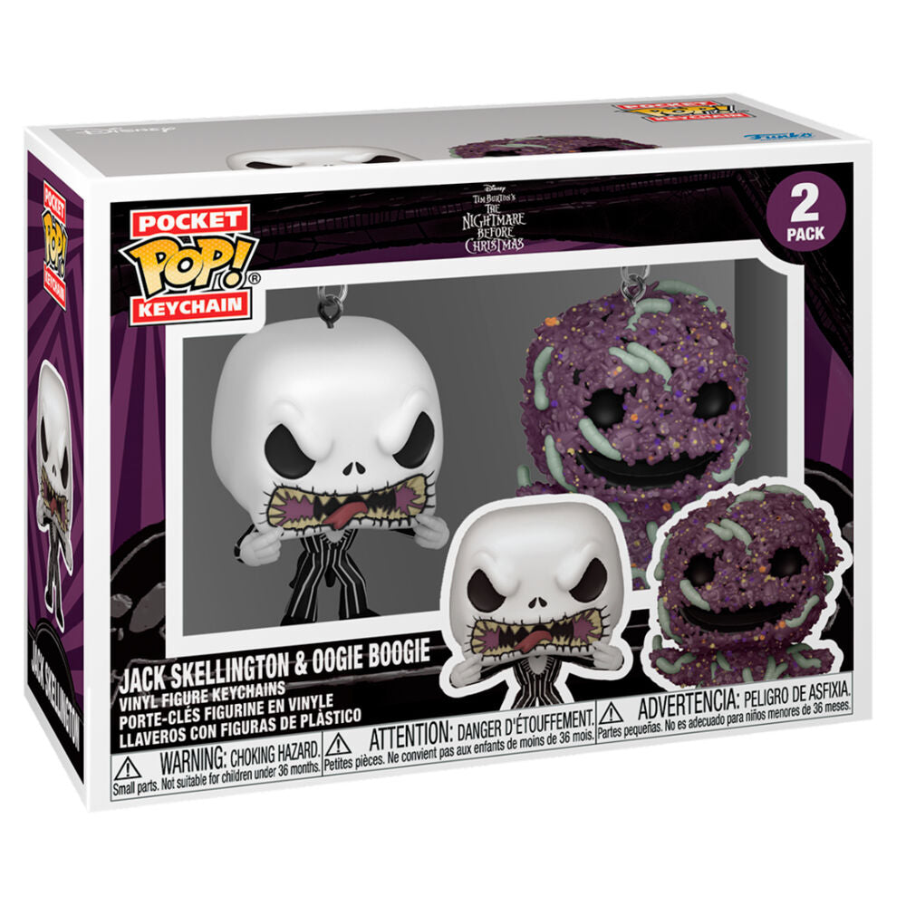 Pesadilla antes de Navidad Pack de 2 Llaveros POP! Vinyl Jack/Oogie 4 cm