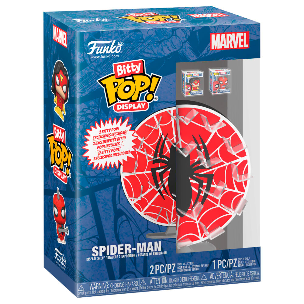 Marvel Bitty POP! Display Expositor con 2 Figuras de vinilo Spider-Man Web