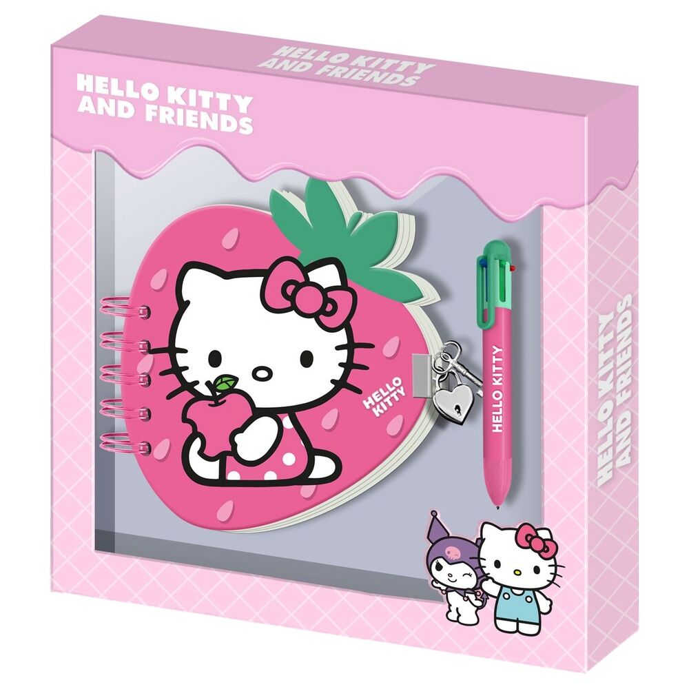 Diario + Boligrafo Fresa Hello Kitty and Friends Frikytopia