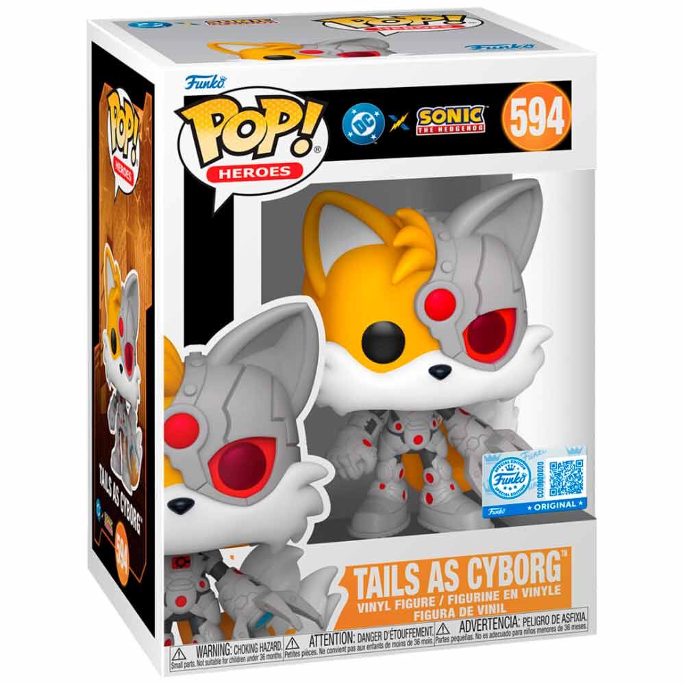 DC x Sonic the Hedgehog POP! Heroes Vinyl Figura Tails as Cyborg 9 cm
