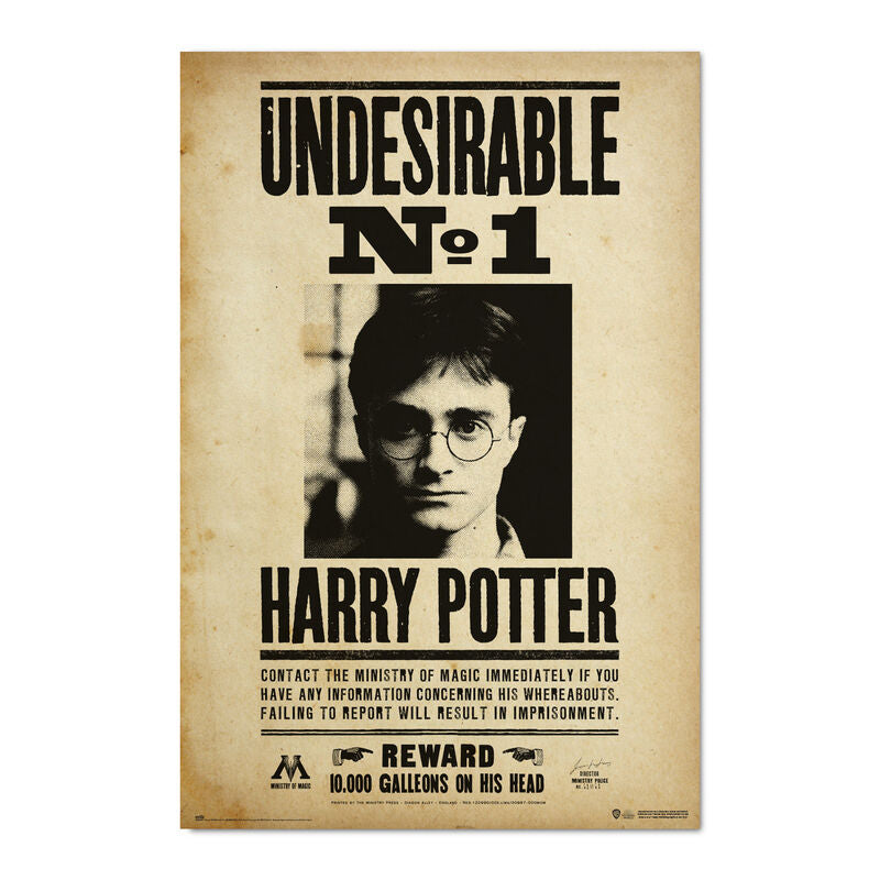 Poster Indeseable Numero 1 Harry Potter Frikytopia