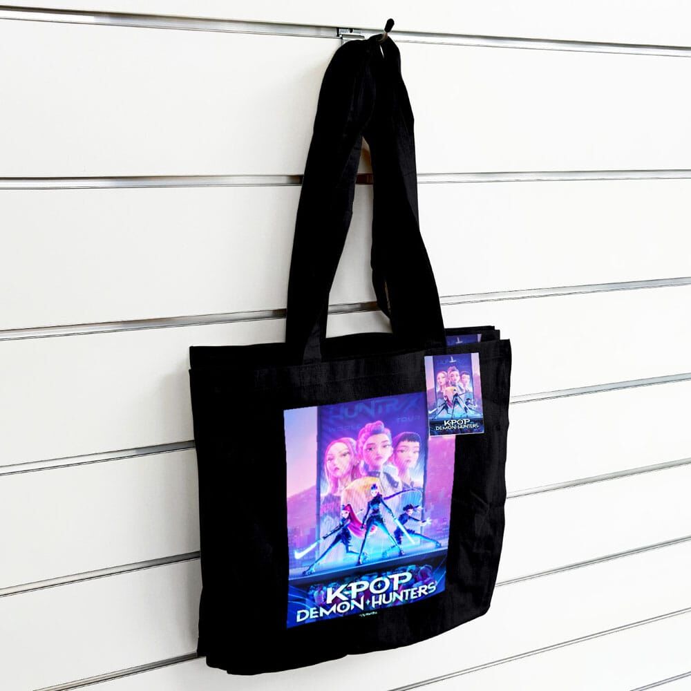 K-POP DEMON HUNTERS KEY ART BLACK TOTE Bolsa