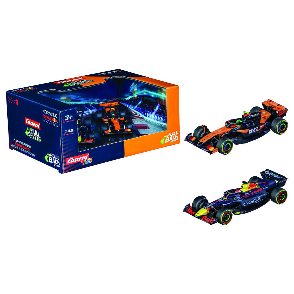 Blister 2 coches F1 Twinpack Red Bull pull back Frikytopia