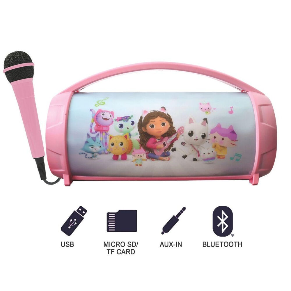 Altavoz Bluetooth Luminoso + Microfono La Casa de Muñecas de Gabby Frikytopia
