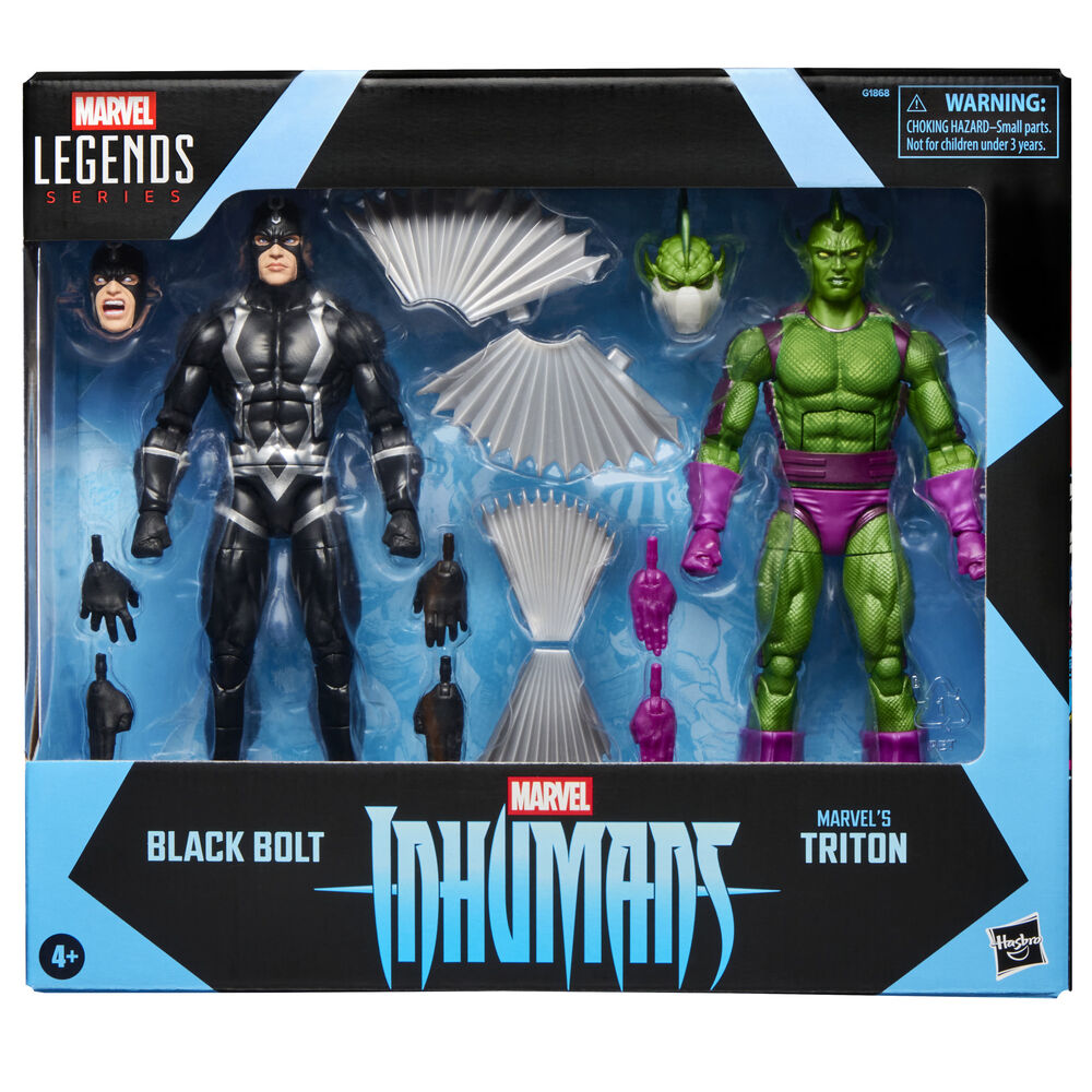 Blister 2 Figuras Black Bolt & Triton Inhumanos Marvel Legends Series 15 cm