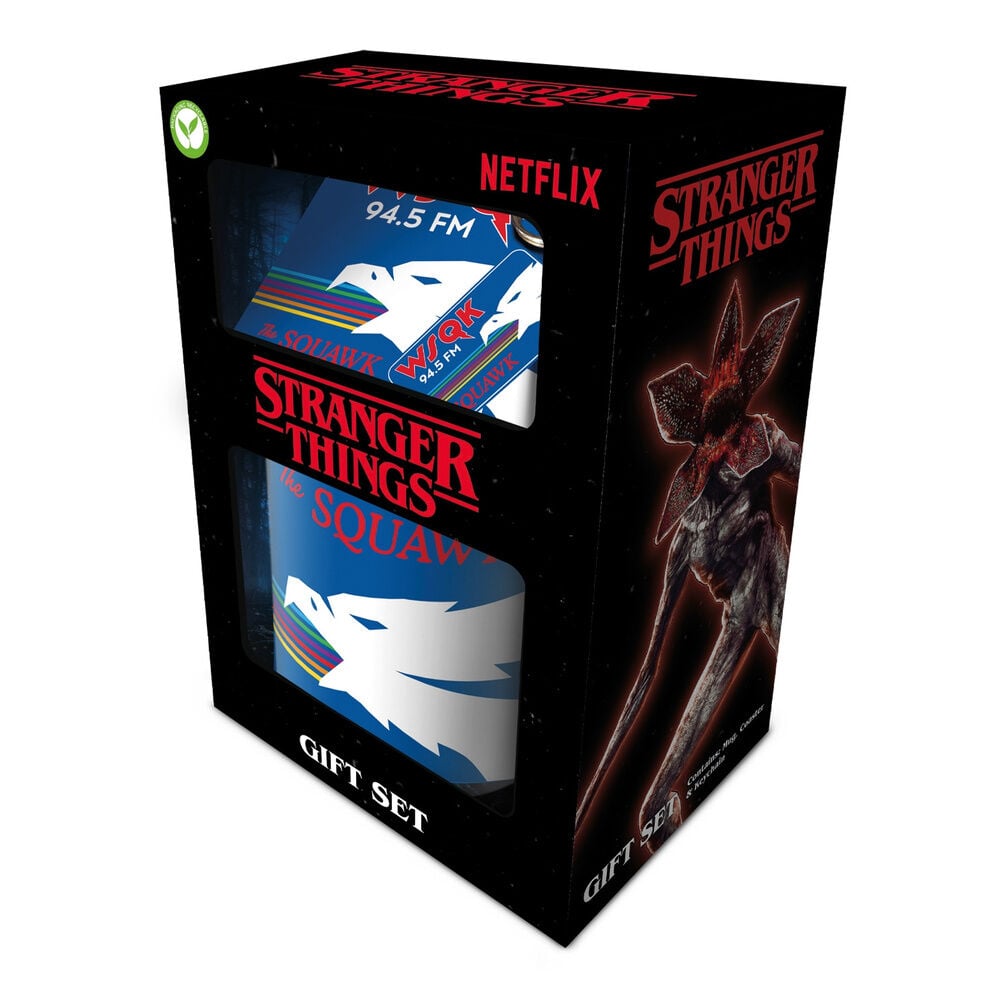Set Taza + Posavasos y llavero Stranger Things 5
