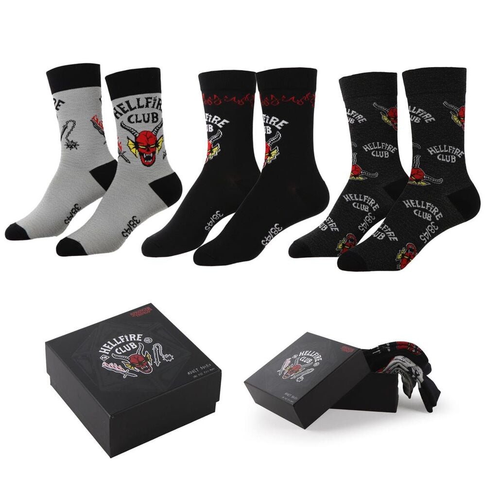 Set 3 Calcetines Stranger Things adulto Frikytopia