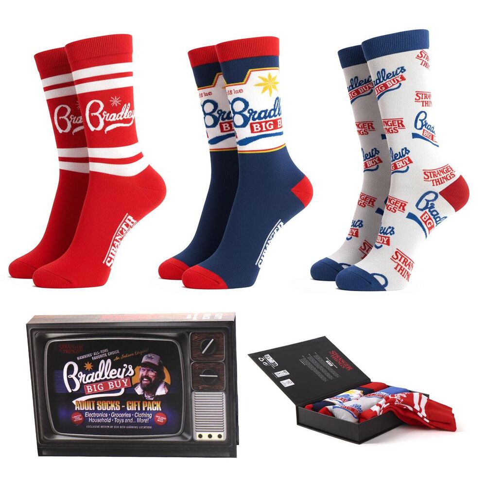 Stranger Things Pack de 3 Pares de calcetines 38-45 Bradley´s Big Buy