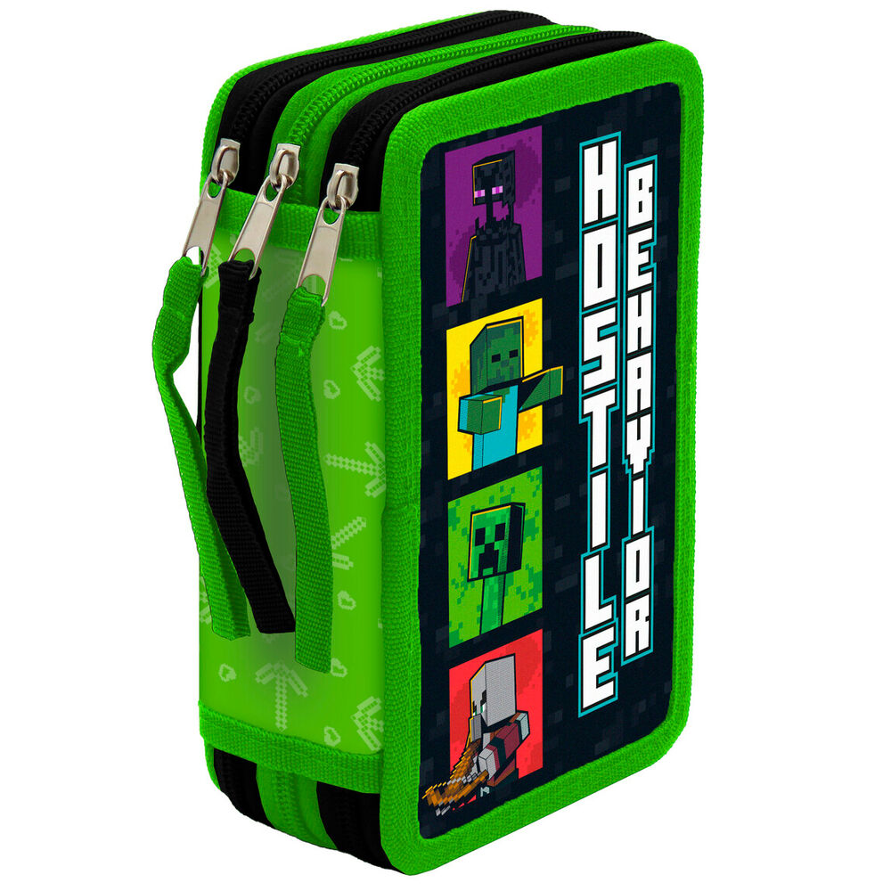 Plumier Minecraft triple 39pzs Frikytopia