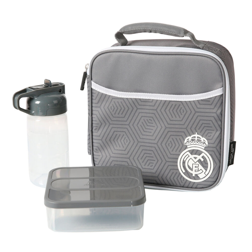 Bolsa porta alimentos termica + tupper + botella Real Madrid Frikytopia