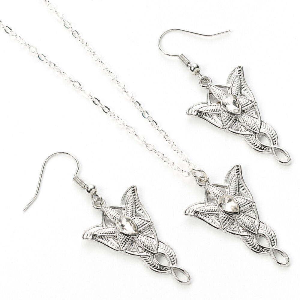 El Señor de los Anillos Set de regalo de pendientes y collar Estrella del Atardecer
