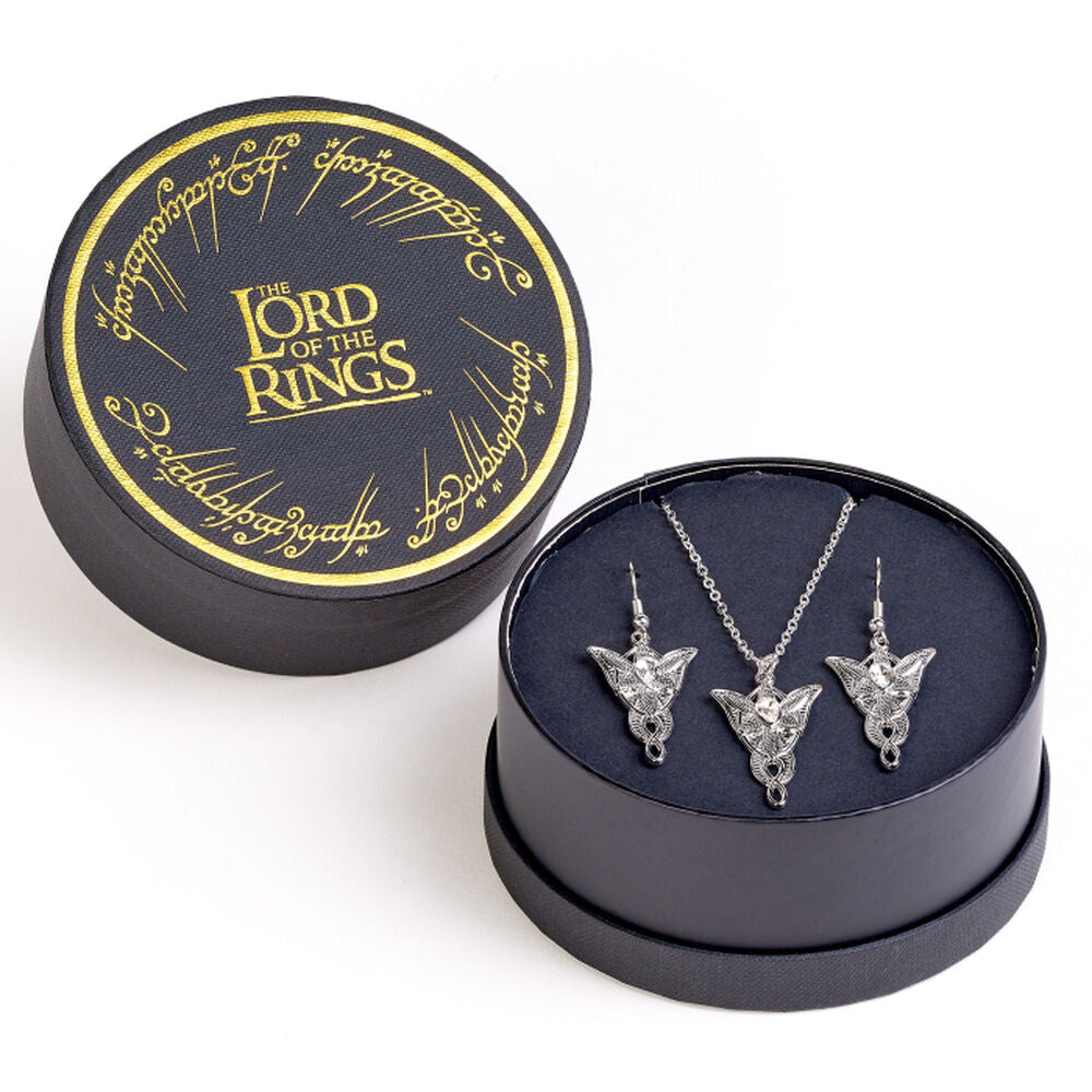 El Señor de los Anillos Set de regalo de pendientes y collar Estrella del Atardecer